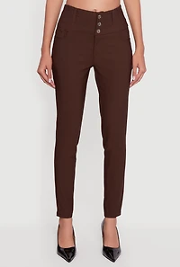 Almost Famous Three Button High Waisted Pants