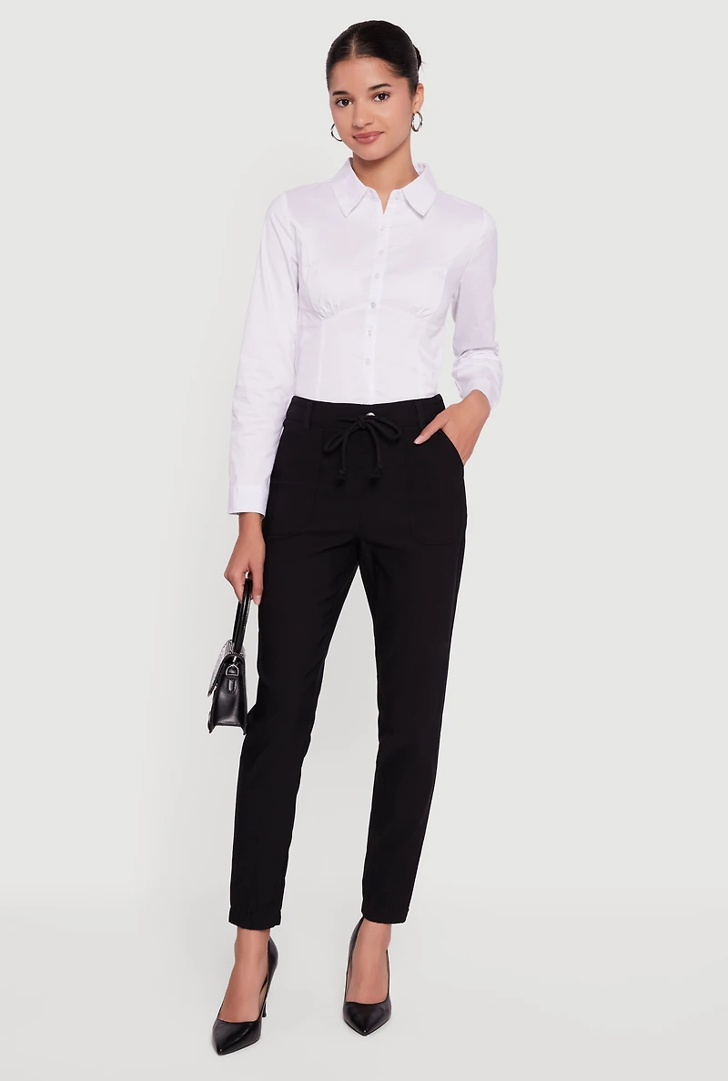 Almost Famous Stretch Tapered Leg Pants with Pockets