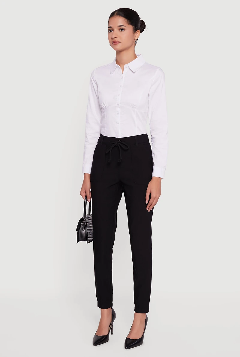 Almost Famous Stretch Tapered Leg Pants with Pockets