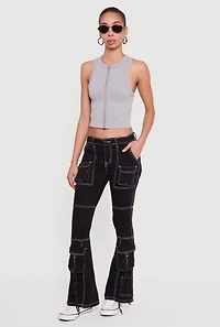 Flare Leg Cargo Jeans