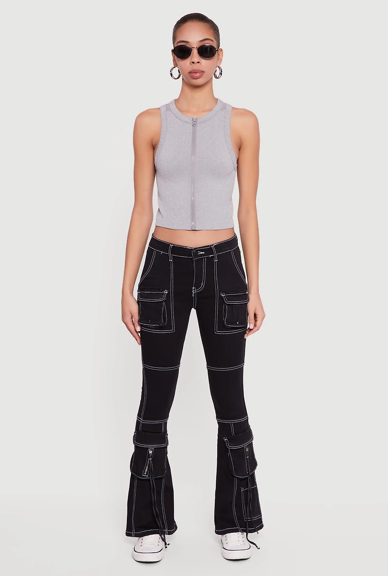 Flare Leg Cargo Jeans