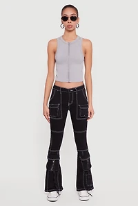 Flare Leg Cargo Jeans