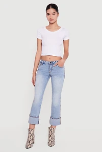 Fixed Cuff Slim Cropped Jeans