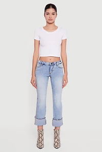 Fixed Cuff Slim Cropped Jeans