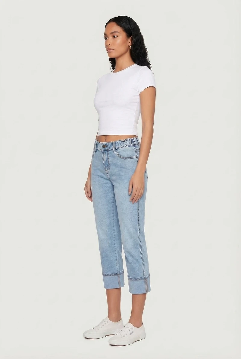 Fixed Cuff Slim Cropped Jeans