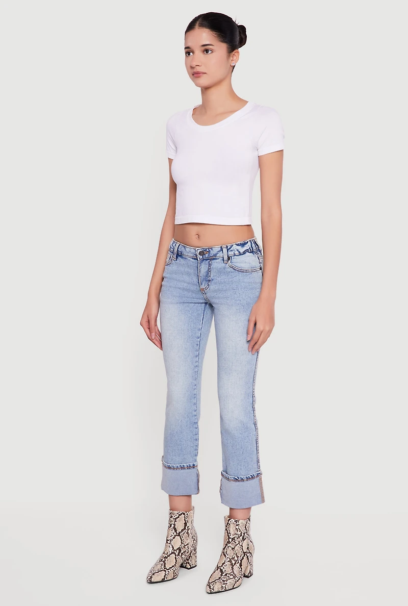 Fixed Cuff Slim Cropped Jeans