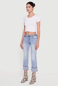 Fixed Cuff Slim Cropped Jeans