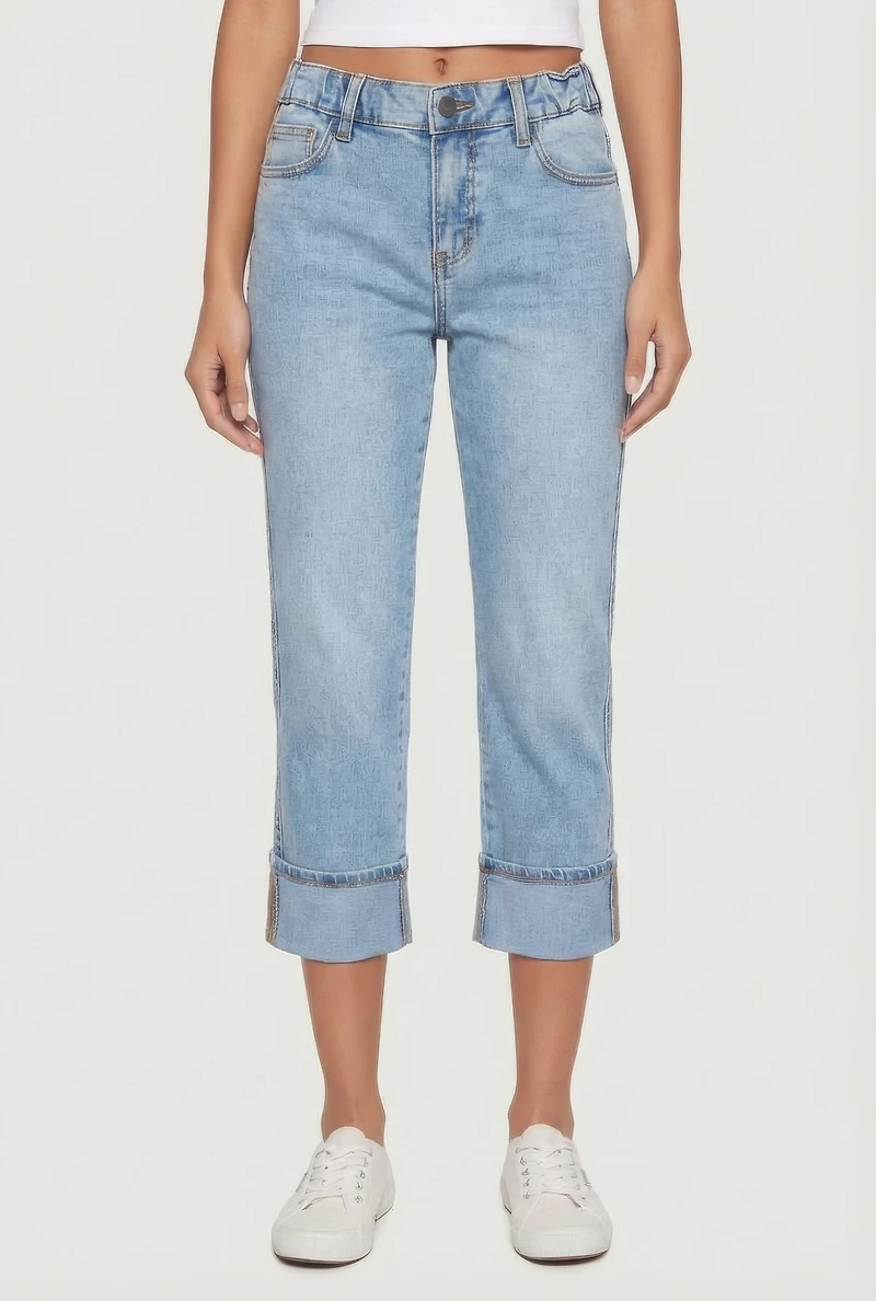 Fixed Cuff Slim Cropped Jeans