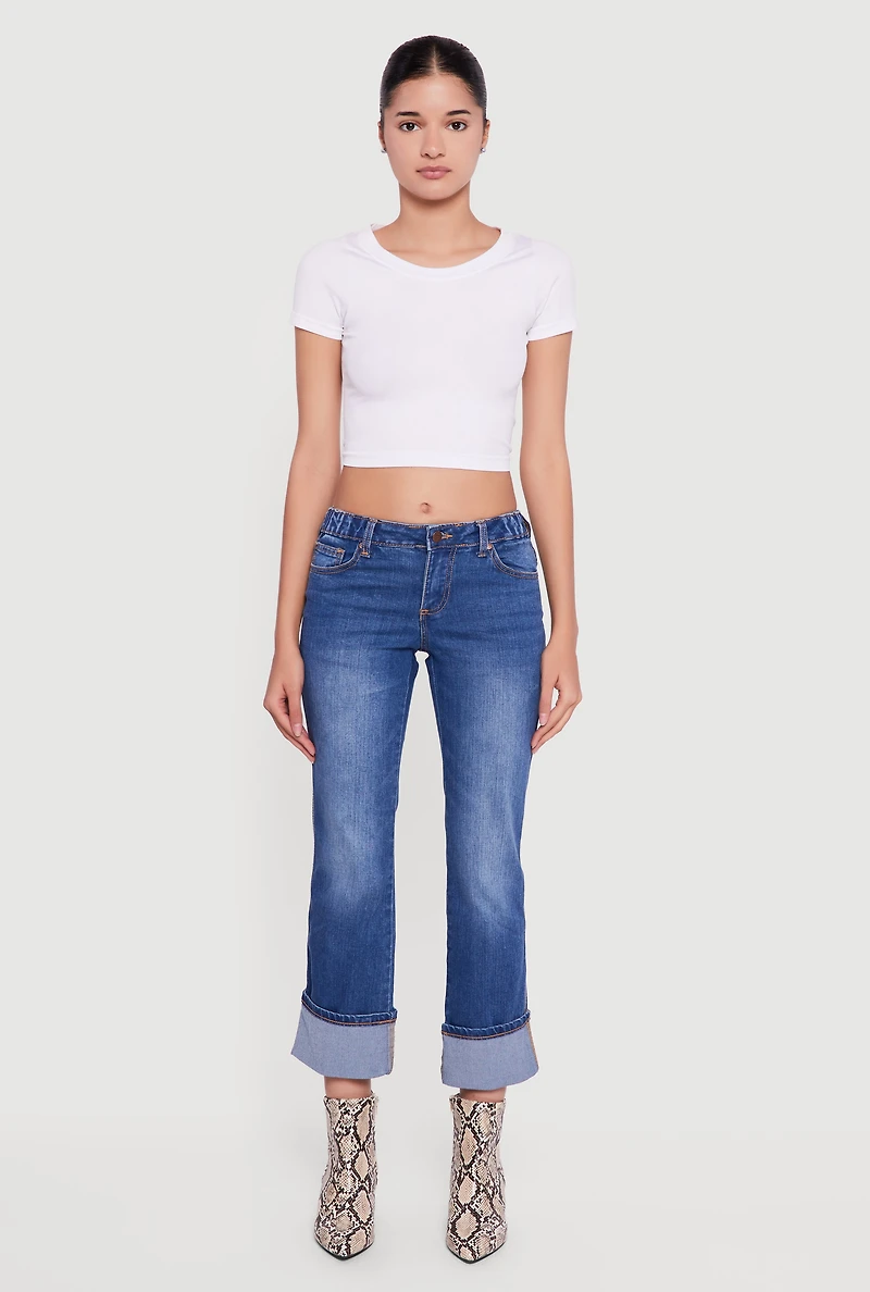 Fixed Cuff Slim Cropped Jeans