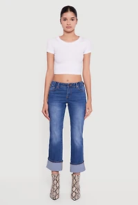 Fixed Cuff Slim Cropped Jeans