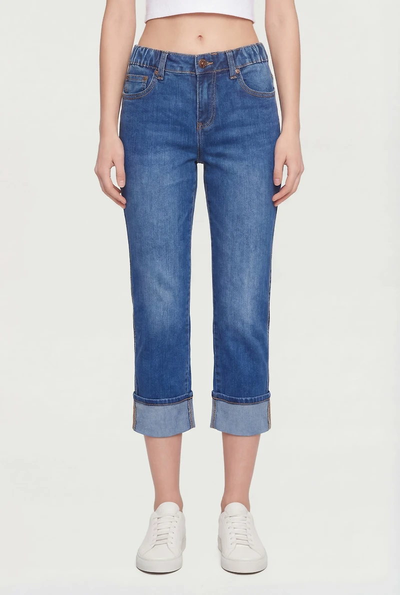 Fixed Cuff Slim Cropped Jeans