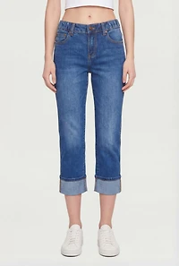 Fixed Cuff Slim Cropped Jeans
