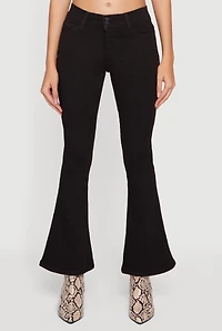 Cell Phone Pocket Mid Rise Stretchy Flare Leg Jeans