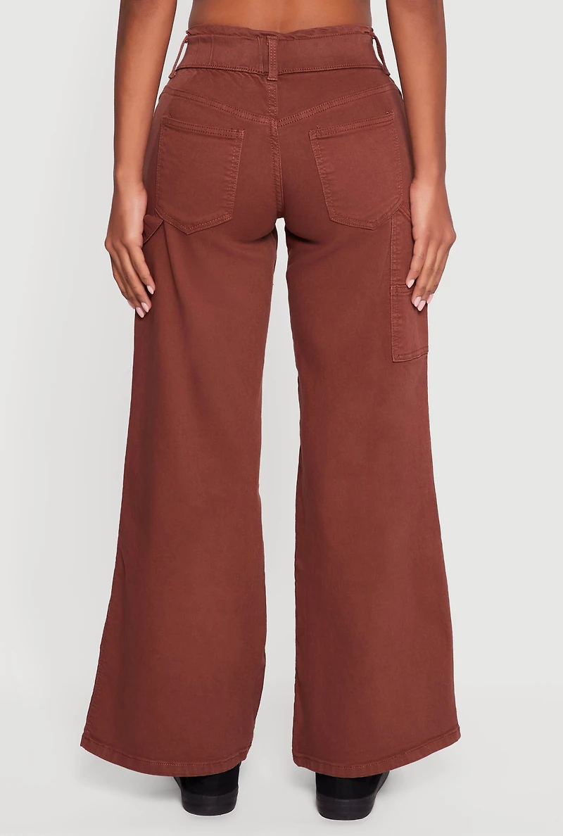 Strap Detail Flare Leg Jeans