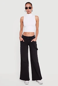Strap Detail Flare Leg Jeans