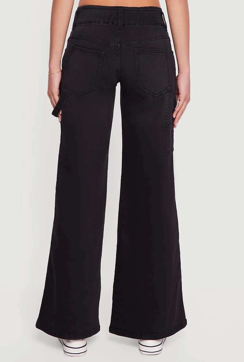 Strap Detail Flare Leg Jeans