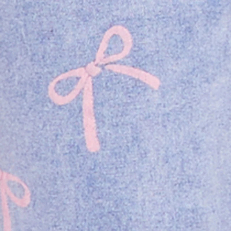 Mid Rise Straight Leg Bow Print Jeans