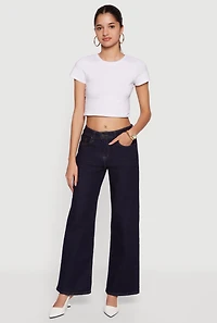 Mid Rise Wide Leg Jeans