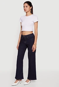 Mid Rise Wide Leg Jeans