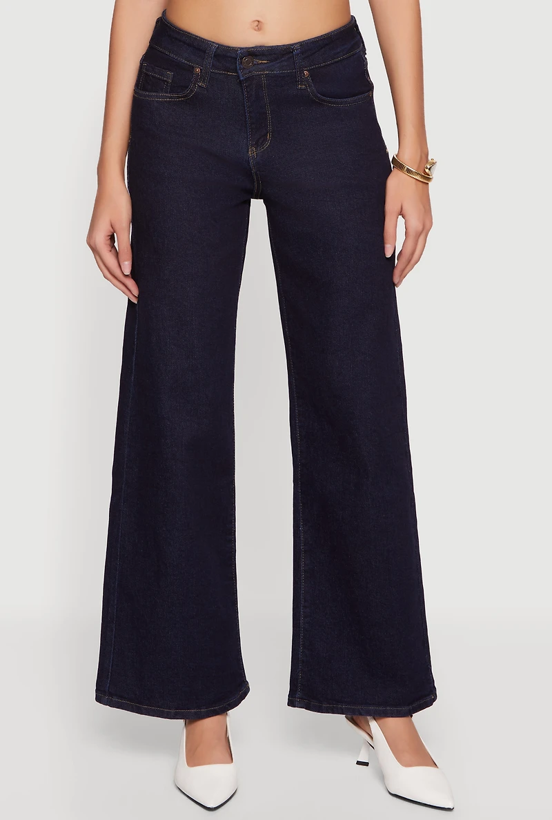 Mid Rise Wide Leg Jeans