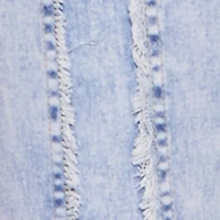 Acid Wash Belted Front Frayed Flare Jeans