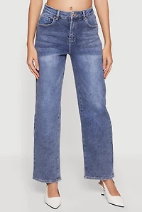 Trendy Straight Leg Whiskered Jeans