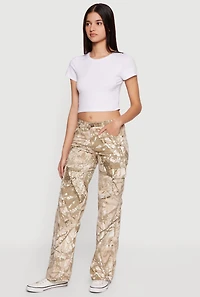 Hunter Camo Mid Rise Straight Leg Cargo Pants