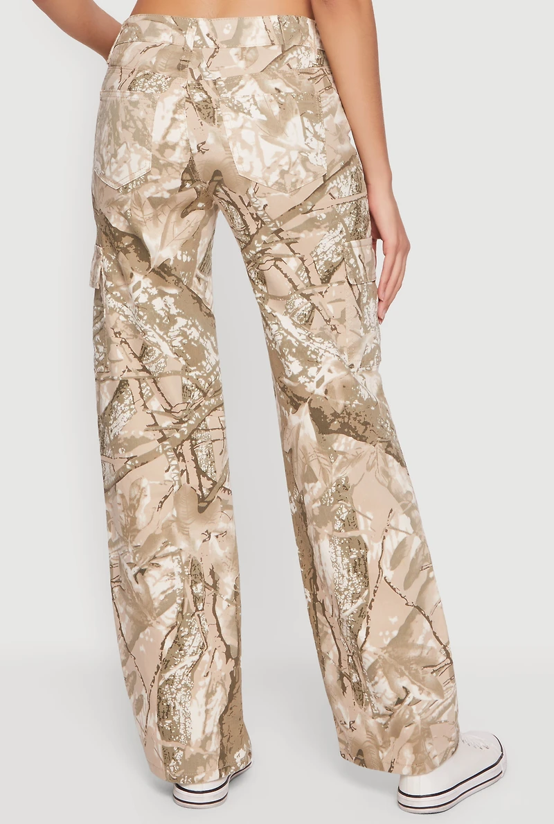 Hunter Camo Mid Rise Straight Leg Cargo Pants