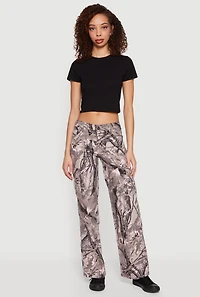 Hunter Camo Mid Rise Straight Leg Cargo Pants