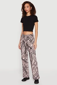 Hunter Camo Mid Rise Straight Leg Cargo Pants