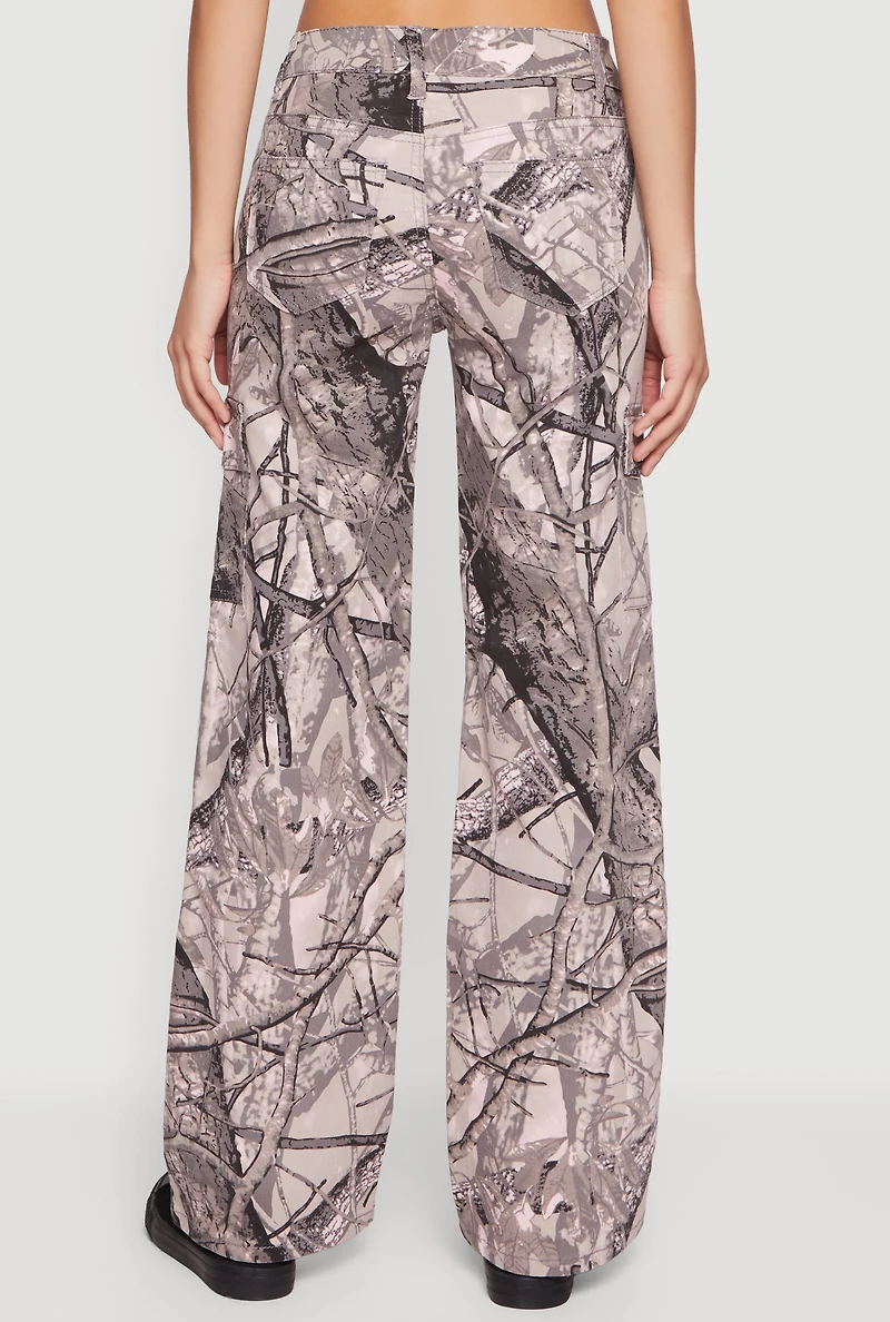 Hunter Camo Mid Rise Straight Leg Cargo Pants