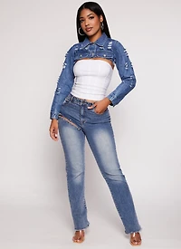 Distressed Bolero Jean Jacket