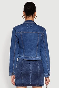 Womens WAX Mineral Wash Jean Jacket, Blue, Size M