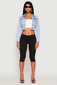 Womens WAX Mineral Wash Cropped Denim Jacket, Blue, Size M