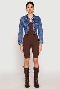 WAX Mineral Wash Cropped Denim Jacket