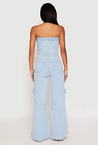 Daisy Denim Cargo Pocket Jumpsuit
