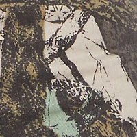 Tree Camo Denim Cropped Frayed Hem Jacket