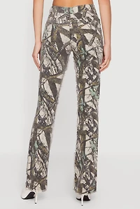Tree Camo Frayed Skinny Jeans