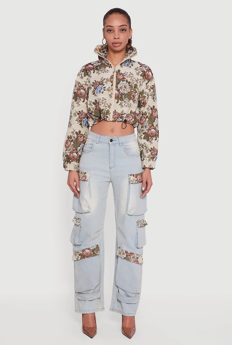 Tapestry Jacquard Cropped Jacket
