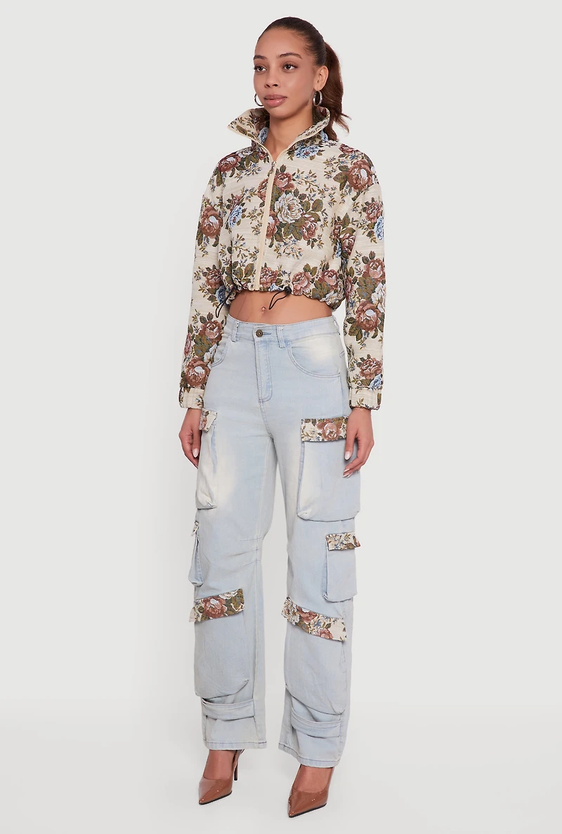 Tapestry Jacquard Cropped Jacket