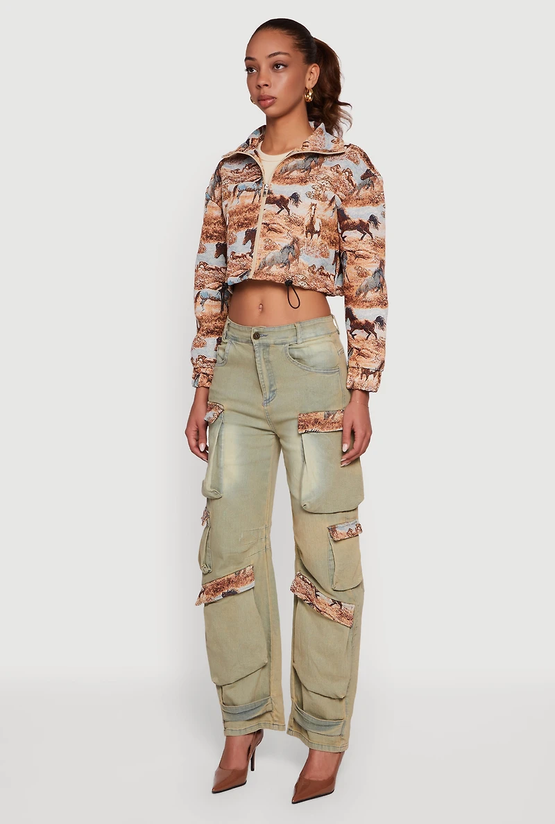 Tapestry Jacquard Cropped Jacket