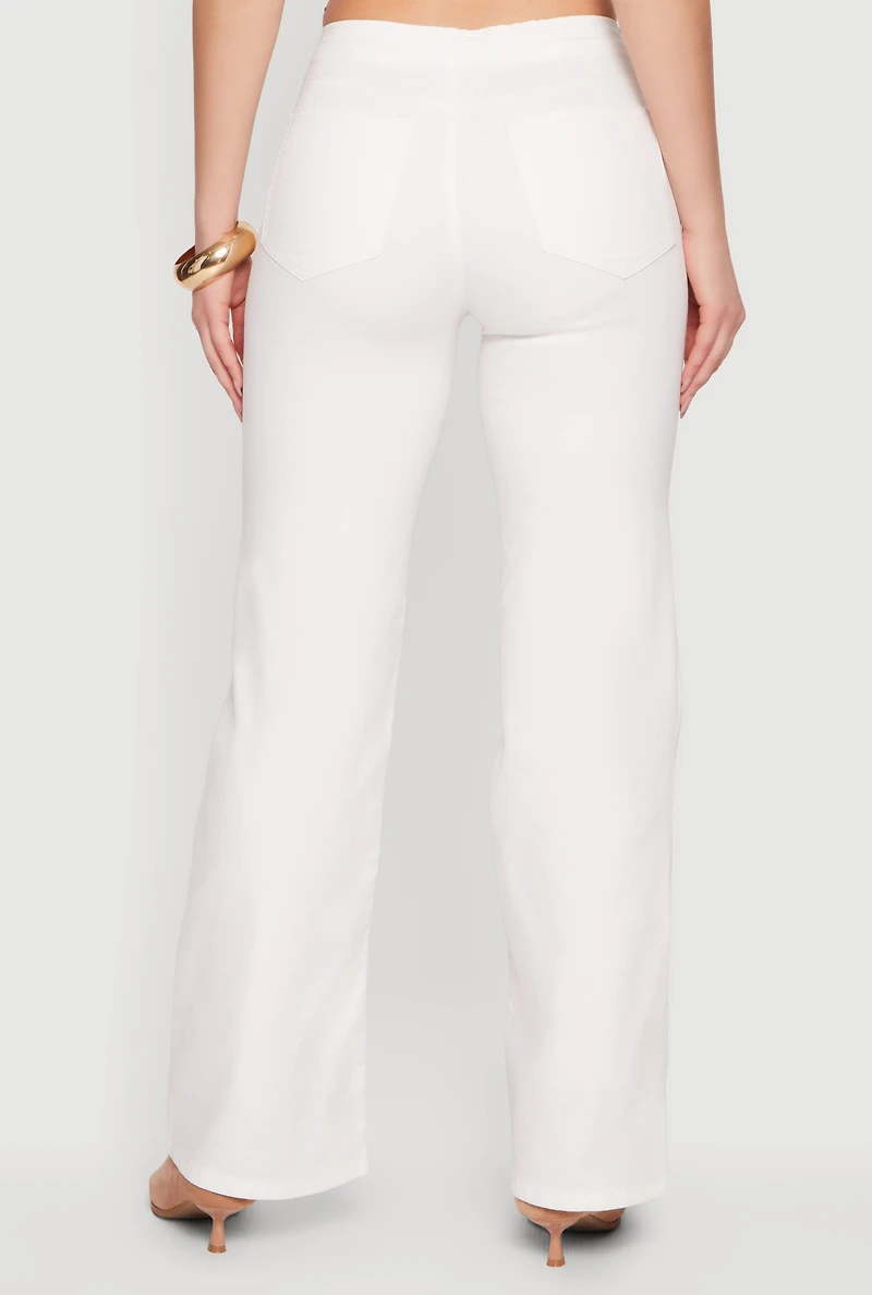 Straight Leg Western Decorative Stitch Jeans