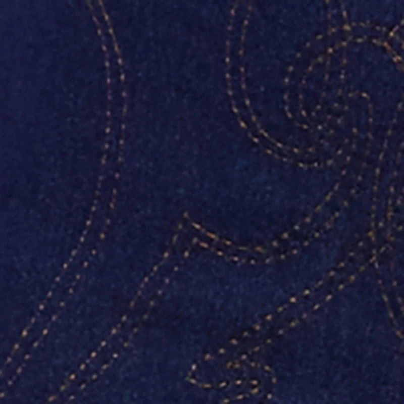 Straight Leg Western Decorative Stitch Jeans