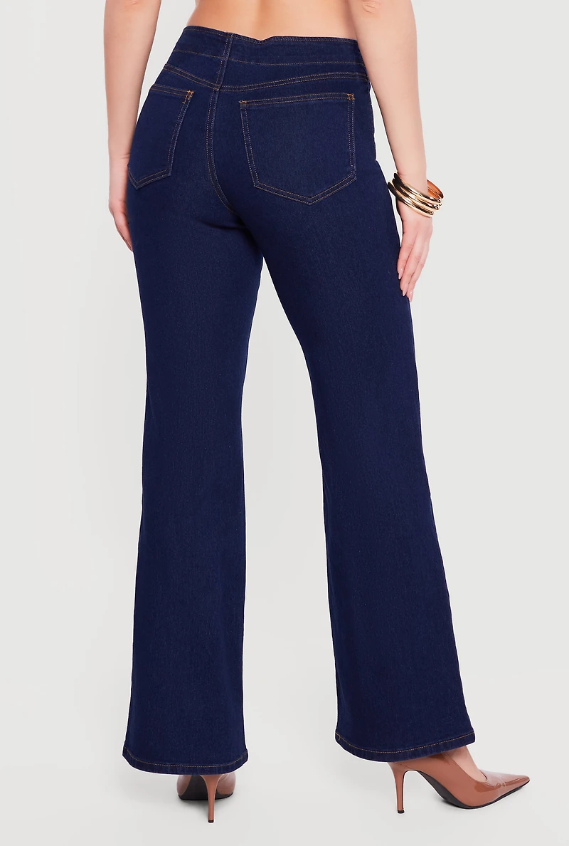 Straight Leg Western Decorative Stitch Jeans