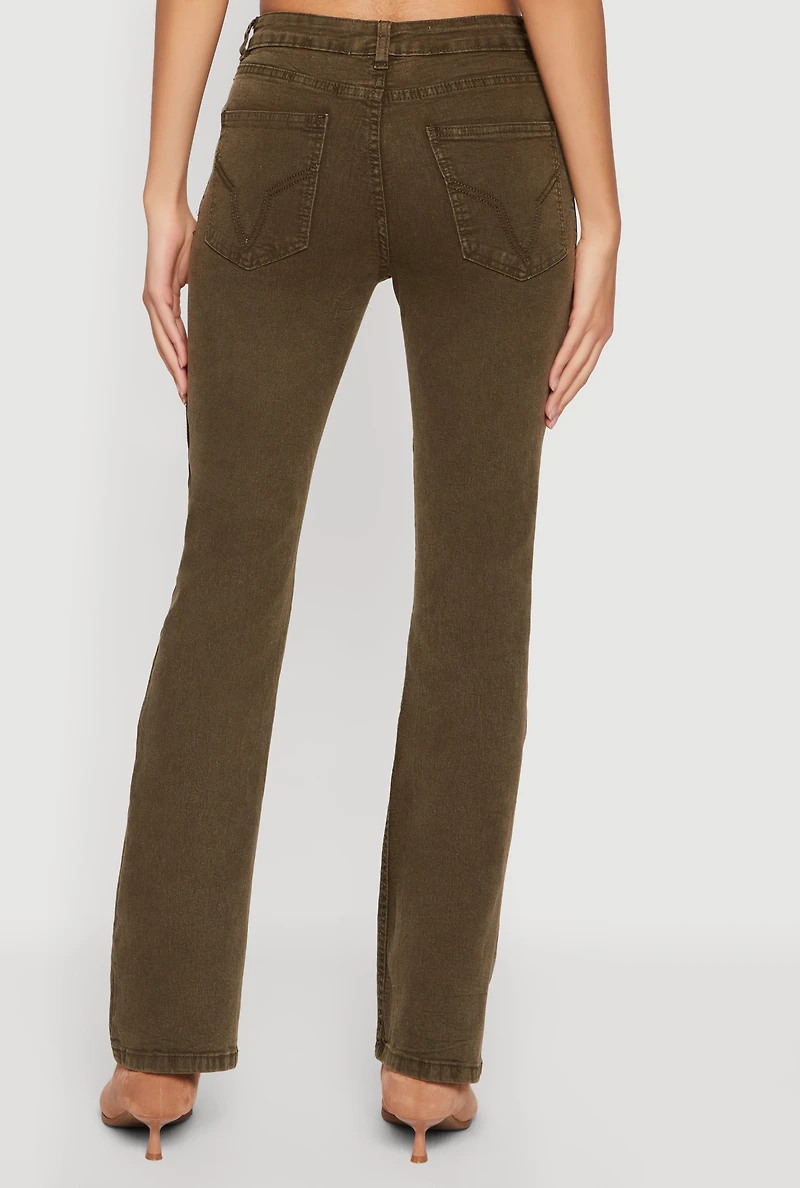 Studded Embroidered Straight Leg Jeans