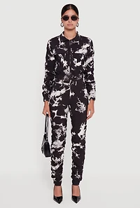 Womens Printed Pattern Ruched Pants,