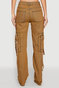 Mineral Wash Pintuck Cargo Jeans