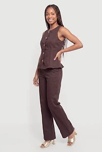 Trendy Pintuck Detail Straight Leg Jeans