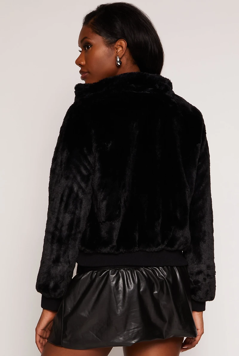Faux Fur Bomber Jacket