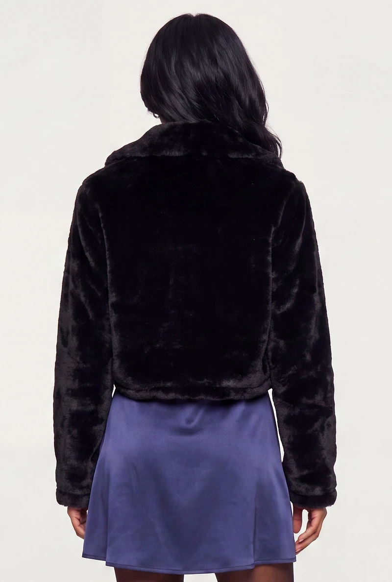 Solid Faux Fur Jacket